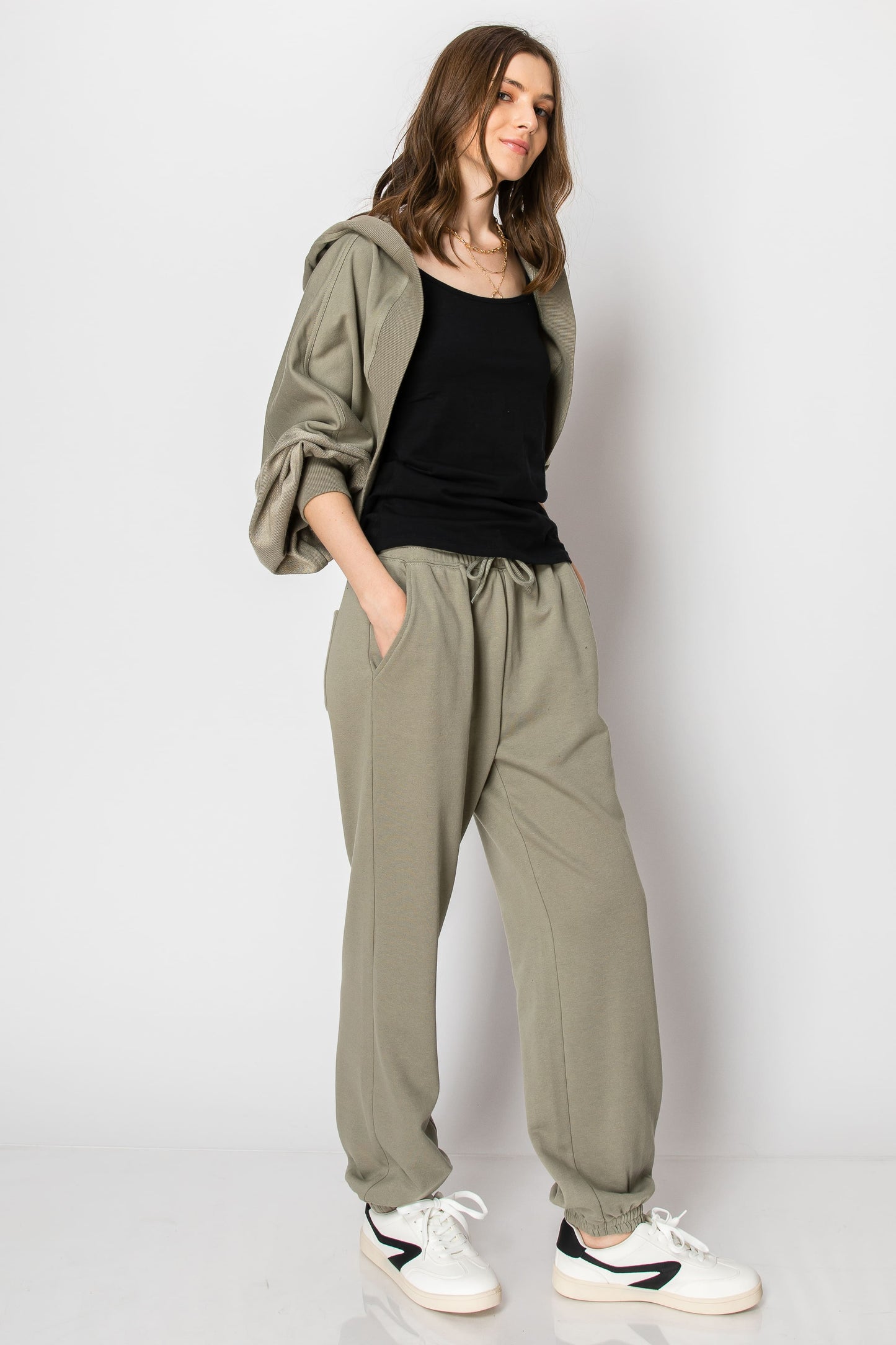 Hooded Bolero Shrug Long Sleeve Cardigan Jogger Pants Set