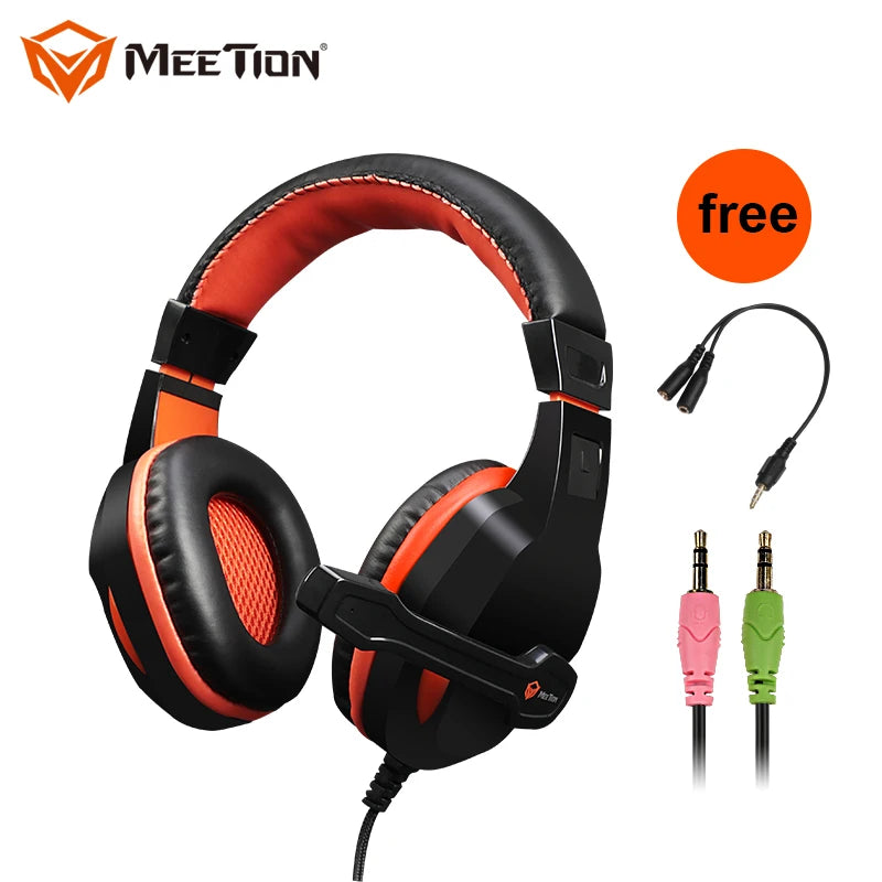 MEETION HP010 Branded Cheap Playstation Noise Cancelling Game Headphone Wired Computer PC Gaming Headset for Gamer