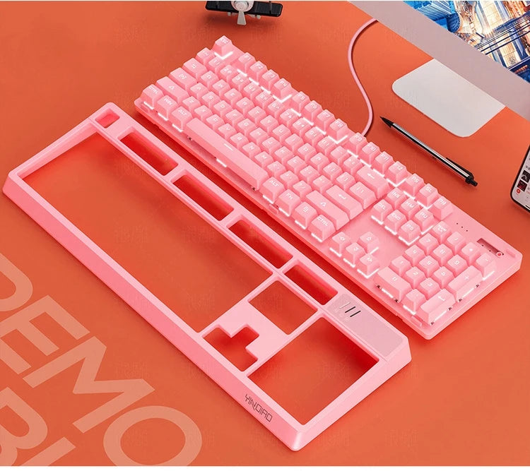 K300 Detachable Panel Real Mechanical Keyboard Luminous Game Green Axis Wired USB Cross-Border Wholesale