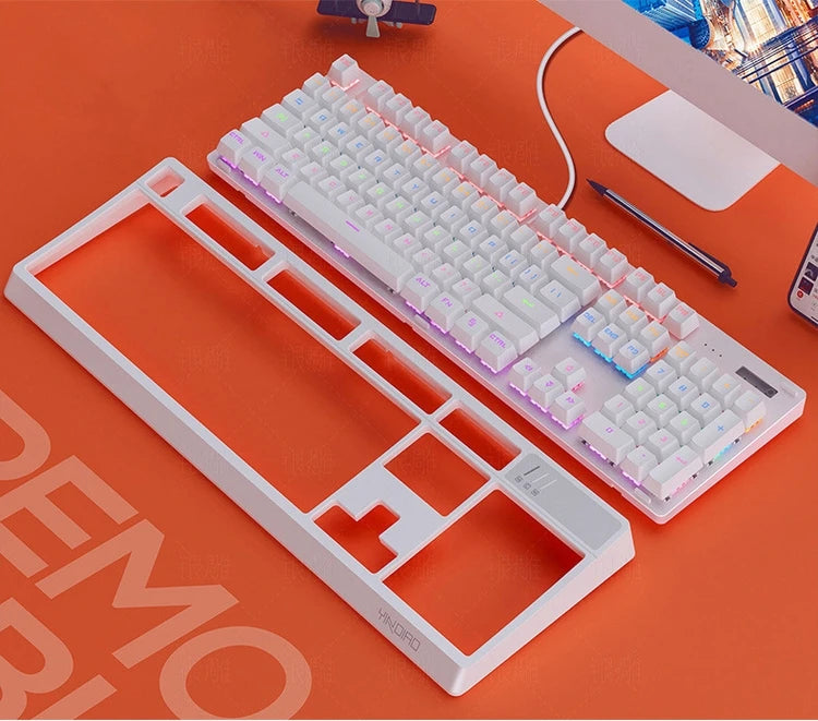 K300 Detachable Panel Real Mechanical Keyboard Luminous Game Green Axis Wired USB Cross-Border Wholesale