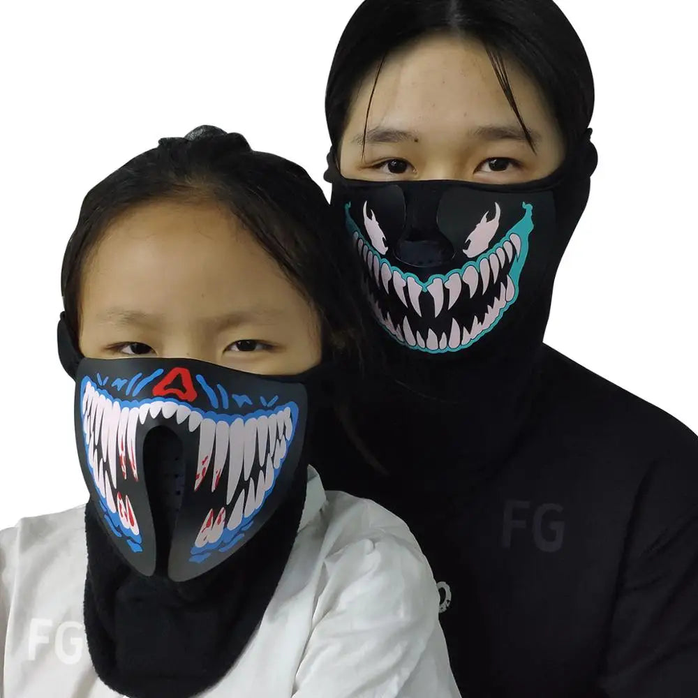 LED Glow Party Mask Sound Activated EL Mask Using for Halloween Festival,night Clubs