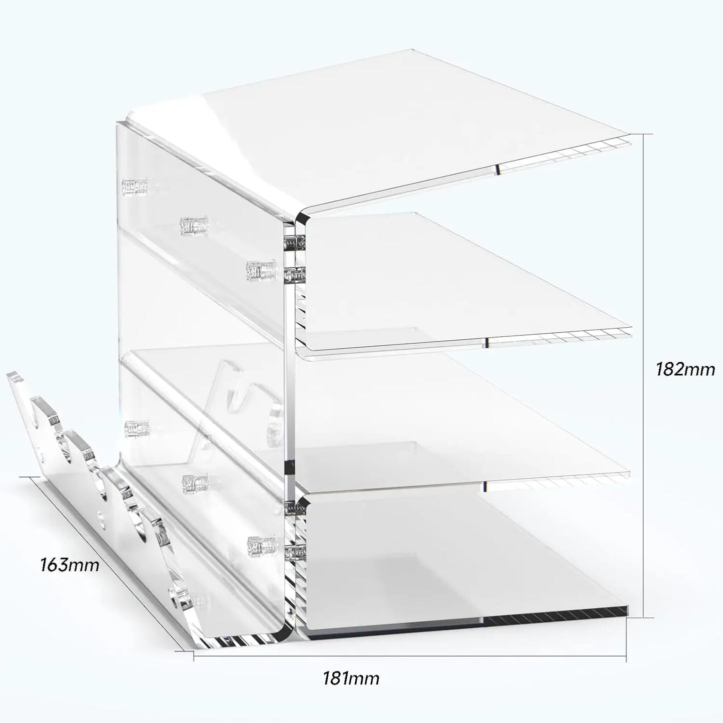3-Tier Display Stand Desktop Organizer 3 Layers Transparent PMMA Acrylic Plate Frame Mice Holder Gaming Keyboard Mouse Storage