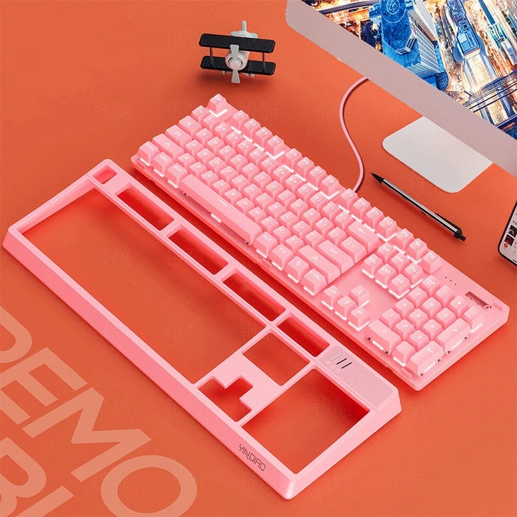 K300 Detachable Panel Real Mechanical Keyboard Luminous Game Green Axis Wired USB Cross-Border Wholesale