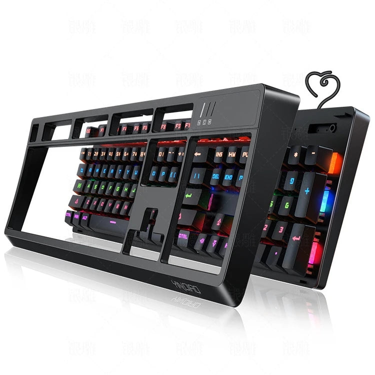 K300 Detachable Panel Real Mechanical Keyboard Luminous Game Green Axis Wired USB Cross-Border Wholesale