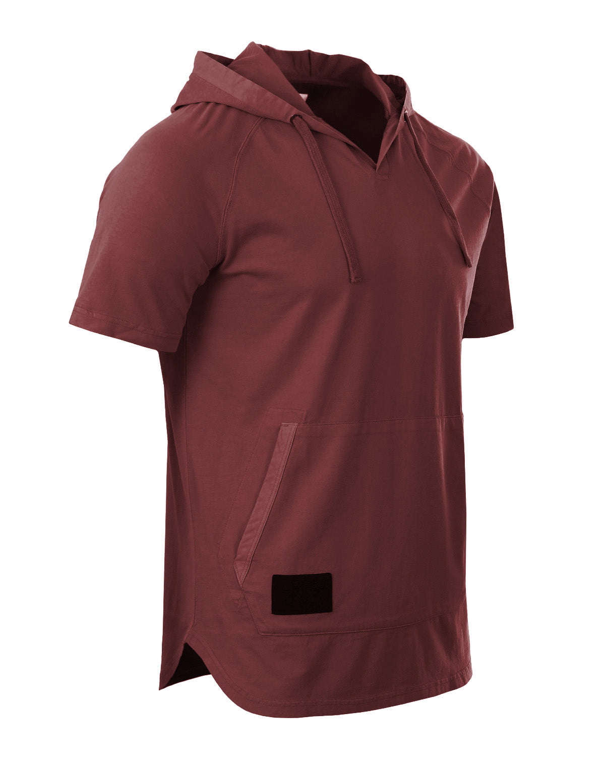 ZIMEGO Pigment Dyed Hooded Shirt Short Sleeve v Neck Raglan Henley Style Hoodie
