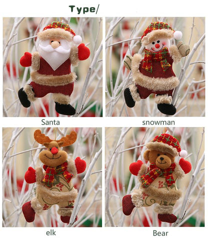 2023 Happy New Year Christmas Ornaments DIY Xmas Gift Santa Claus Snowman Tree Pendant Doll Hang Decorations for Home
