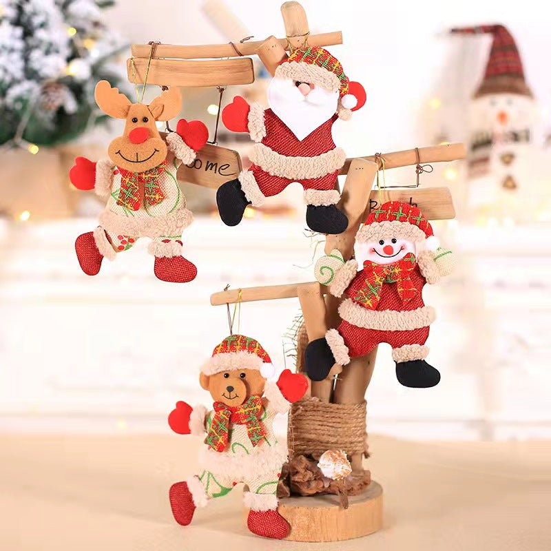 2023 Happy New Year Christmas Ornaments DIY Xmas Gift Santa Claus Snowman Tree Pendant Doll Hang Decorations for Home