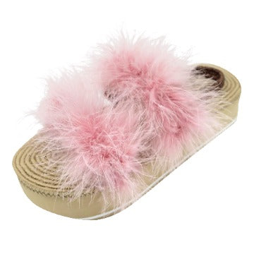 Pink Feather - Waterproof Espadrille Platform
