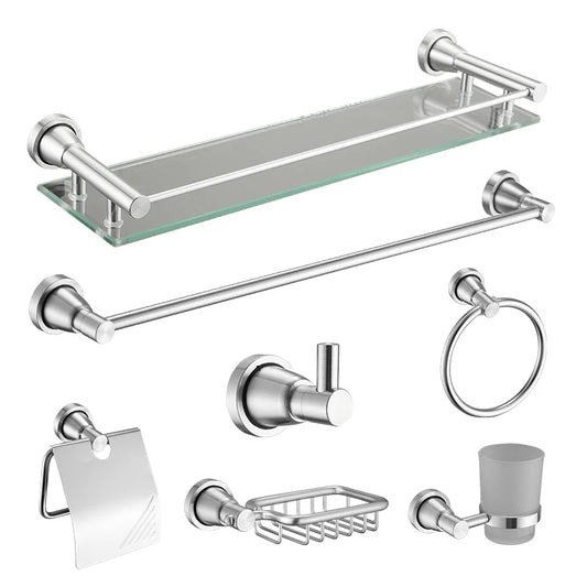 Bathroom Sets Accessory Luxury Space Aluminium  Hardware Set Accessories With Simple Design Bathroom Accessories