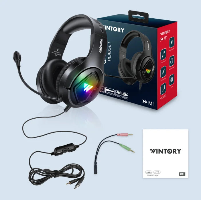 For Computer Gamer Gaming Headset Custom Over Ear Wired 3.5mm USB Wire RGB Light Gaming Headphone for PC With MIC