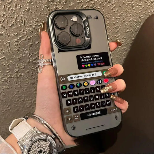 New Design Chatting Frame Candy Phone Case for iPhone 15 Pro Max 14 13 12 11 XS XR Silver Hard Back Shockproof Cover