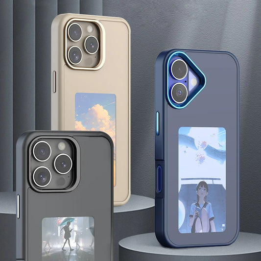 Eink Silicone E Ink Sublimation Cell Nfc AI Phone Case 16 Pro Max Case Cover 2024 Custom Designer Photo Luxury For12 13 14 15