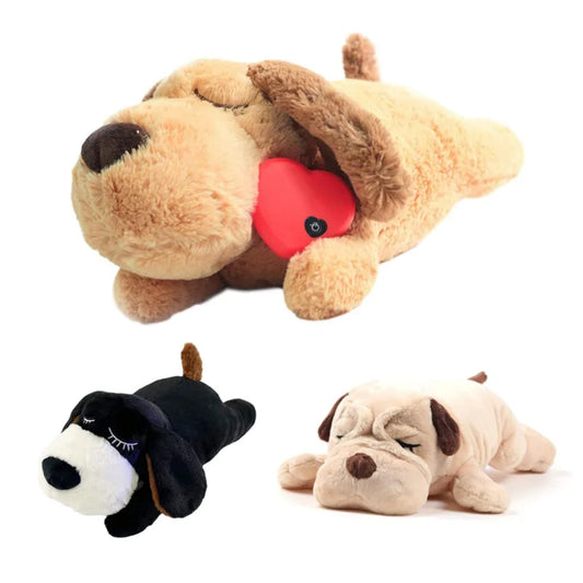 Hot Selling Pet Dog Cat Accompany Heartbeat Warm Bag Plush Toys Anxiety Companion Interactive Toy Help Sleeping