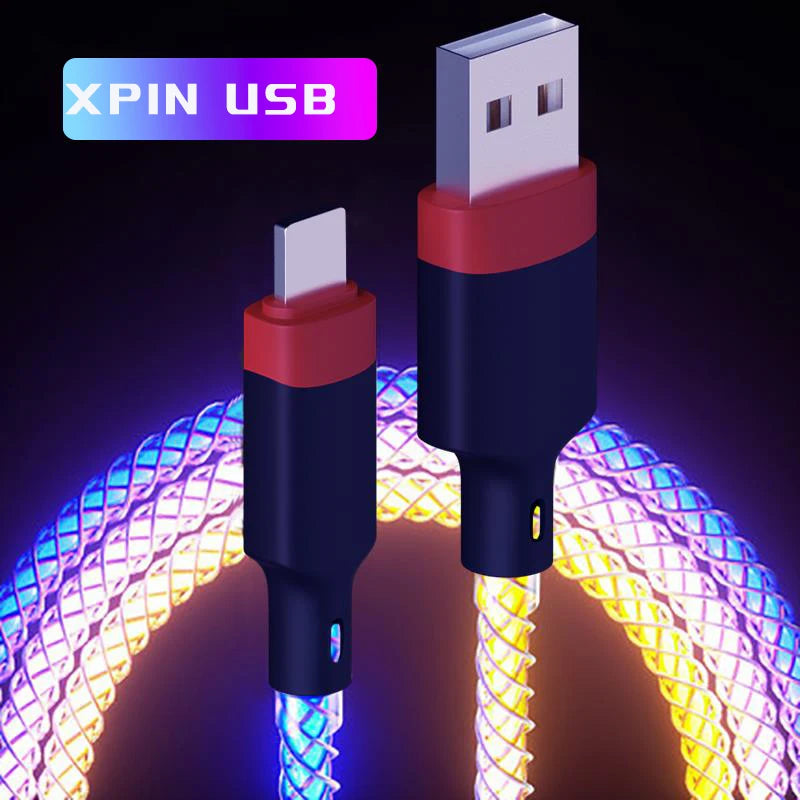 EONLINE RGB LED 6A USB Type C Cable Micro USB Fast Charging for Huawei Android Phone Charger for Xiaomi Samsung Oppo Vivo
