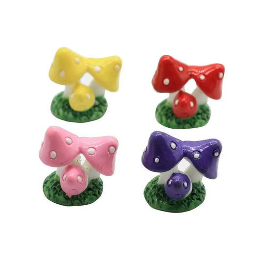 100pcs Colorful Resin Dot Mushroom Cluster for Moss Terrarium Fairy Garden Home Crafts Bonsai Doll House Miniatures Decoration