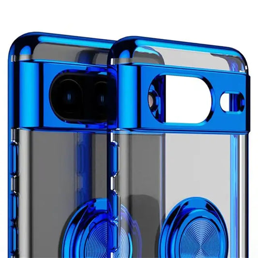 Yapears High Quality Electroplating TPU Transparent Phone Case With Ring Stand Car Magnetic Bracket for Google Pixel 8/8Pro Case