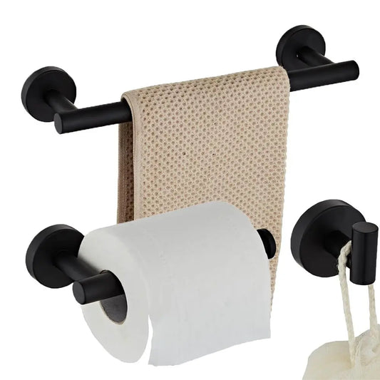 New Products Looking for Distributor Towel Bar Wall-Mounted Black Stainless Steel Bathroom Accessories Sets