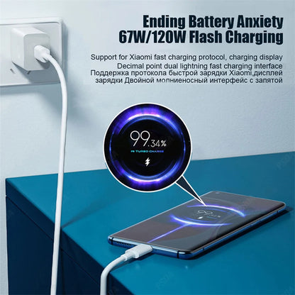 EONLINE 3D 67W Fast Charging USB C  Charge 3.0 PD USB Type C Fast Charge Adapter  With 10A Type C Cable Phone Accessories