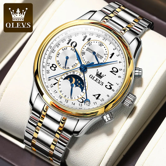 OLEVS 6667 Factory Wholesale Men's Watches Wristes Mens Luxury Sport Fashion Moon Phase Tourbillon Automatic Mechanical Watch