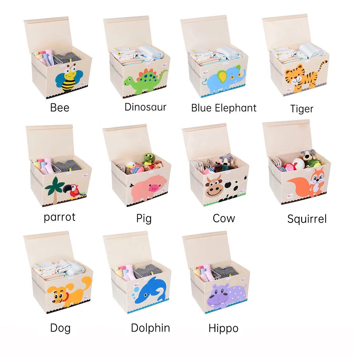 Customized High Quality Cloth Storage Boxes Baby Toy Sorting Box Covered Fabric Container for Kid