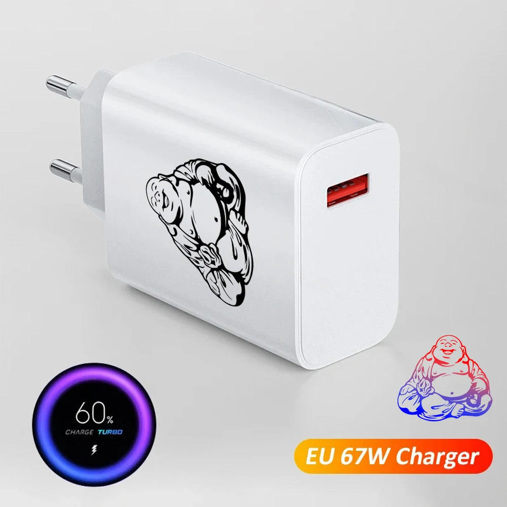 EONLINE 3D 67W Fast Charging USB C  Charge 3.0 PD USB Type C Fast Charge Adapter  With 10A Type C Cable Phone Accessories