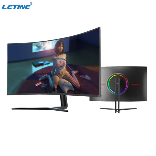 34Inch Curved LED Screen 4K Gaming Monitors Portable HD Computer PC Monitor