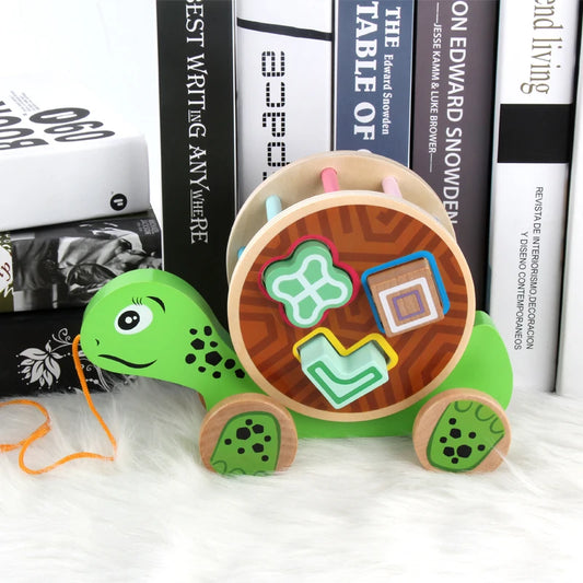New Pull Along- Tortoise Game Toys Wooden Toy for Kids Play Games