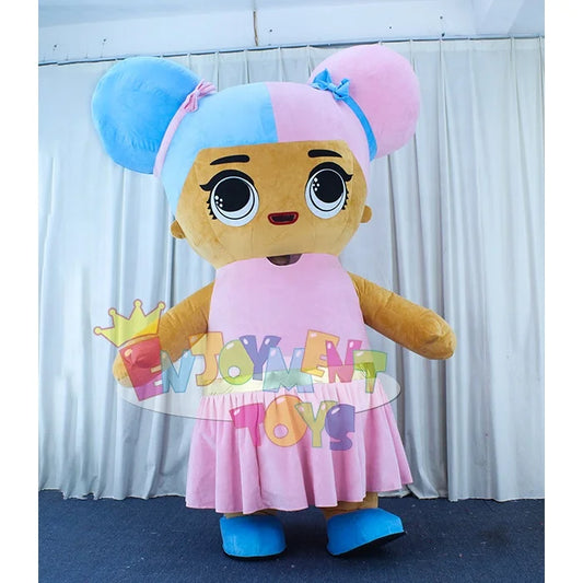 Guangzhou Factory Customized Inflatable Mascot Costume Lol Doll Girl Plush Advertising Party Adult Costume for Sale Handmade