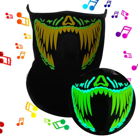 LED Glow Party Mask Sound Activated EL Mask Using for Halloween Festival,night Clubs