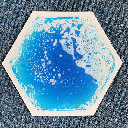 Hot Sale Color Lava Hexagon Vinyl Liquid Floor Tile Gel Flooring Sensory Integration Puzzle Kids Play Pressure Sensitive Mat