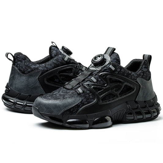 Safety Shoes Quick Lacing Breathable Anti-Smashing Specifications Metal Non Slip Security Guard Work Men Steel Toe Safety Shoes