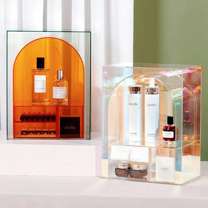 Colorful Multi-Layer Acrylic Cosmetic Storage Rack for Cup Skin Care Products Desktop Storage Rack