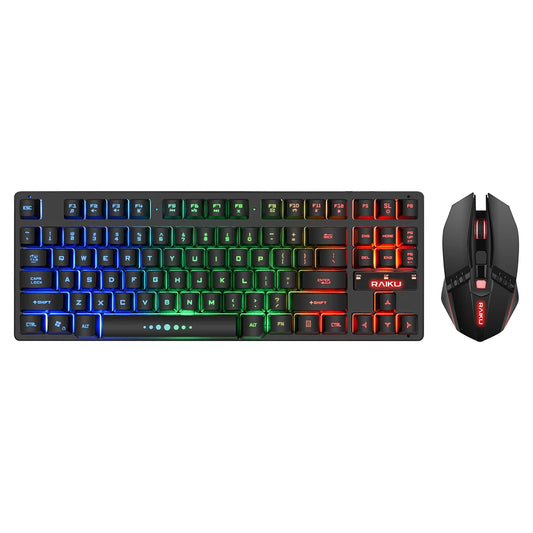RAIKU R905 Wireless Charging Keyboard and Mouse Set 87-Key LED Light-Emitting Gaming Mouse and Keyboard Cross-Border