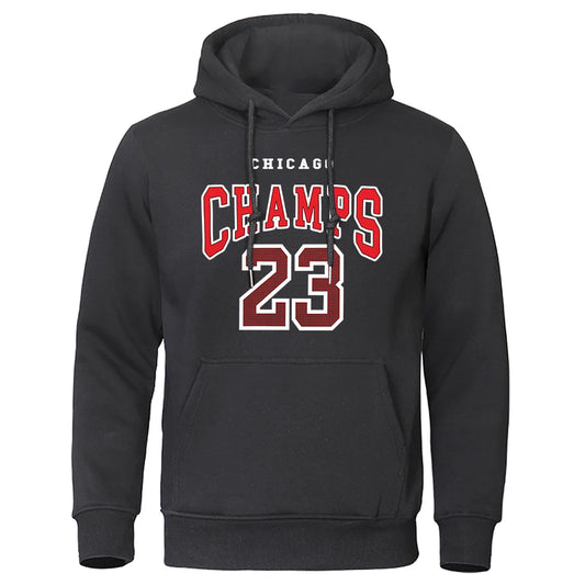 2024 Autumn Winter Men Hoodies CHAMPS 23 Printed Male Sweatshirts Fashion Warm Streetwear Man Casual High Quality Mens Pullovers