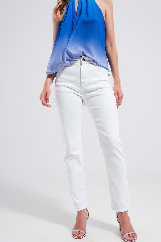 Stretch Cotton Skinny Jeans in White